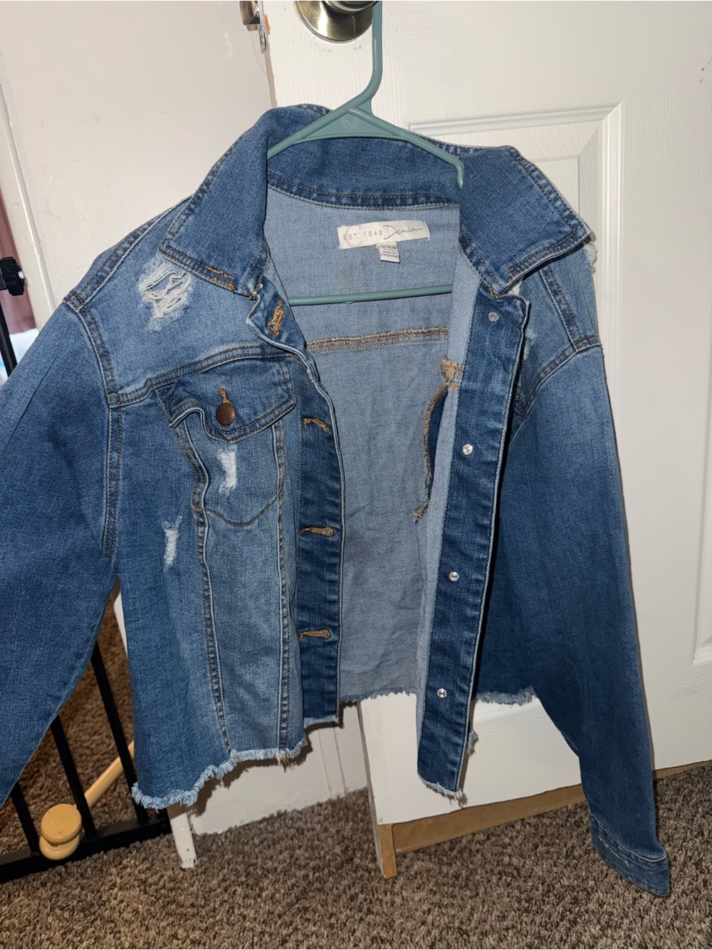 Denim Distressed Blue Jean Jacket